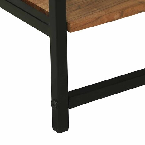 Kledingrek met plank Zwart 60 x 45 x 180 cm Massief Acaciahout 8