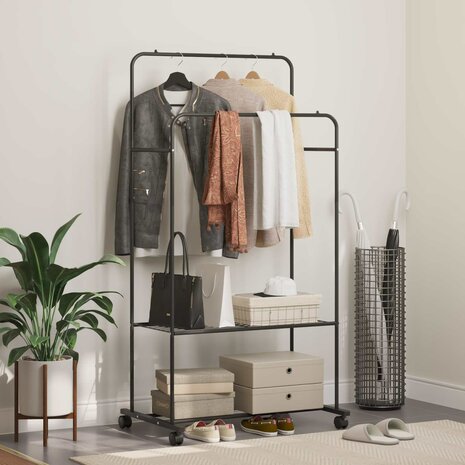 Kledingrek Effen Zwart 1