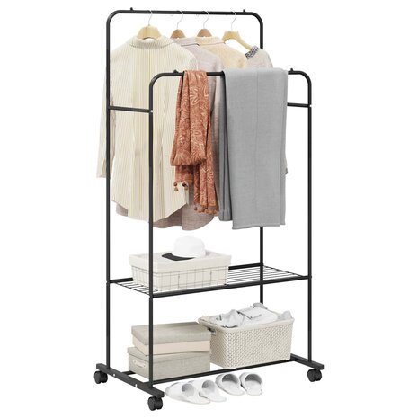 Kledingrek Effen Zwart 3