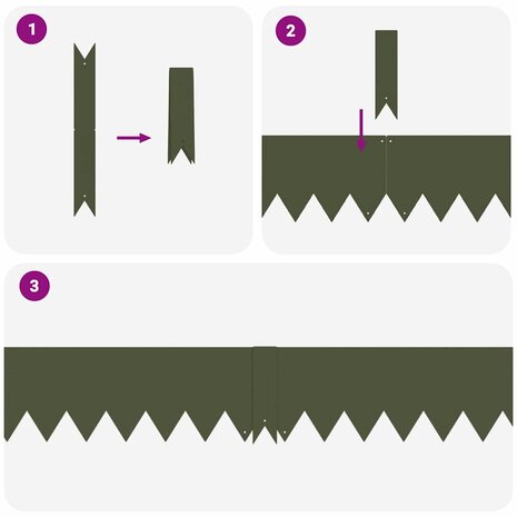 Tuinrand 10 pcs Olijf Groen 100 x 0.05 x 20 cm 5