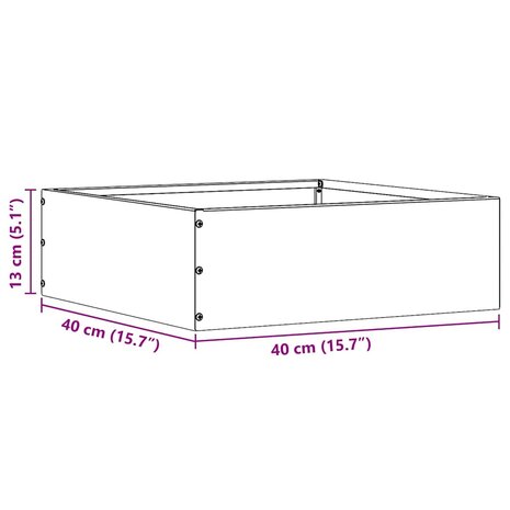 Tuinrand Wit 40 x 40 x 13 cm Staal 9