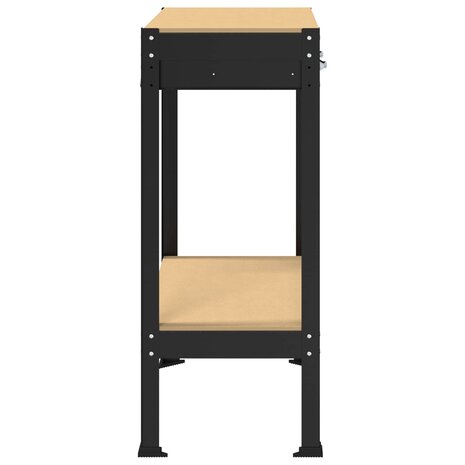 Werkbanken met lade Zwart 81 x 41 x 145 cm Bewerkt hout 7