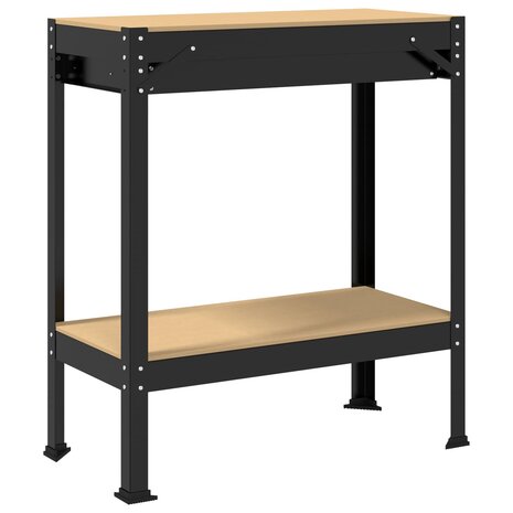 Werkbanken met lade Zwart 81 x 41 x 145 cm Bewerkt hout 8