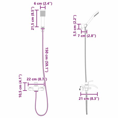 Doucheset Chroom G 1 / 2 inch 9