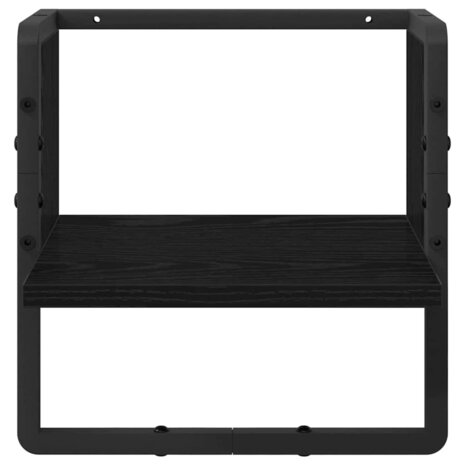 Wandplank met plank Zwart Eiken 30 x 25 x 30 cm Bewerkt hout 4
