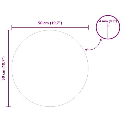 Wandspiegel Rond &Oslash; 50 cm gehard glas 8