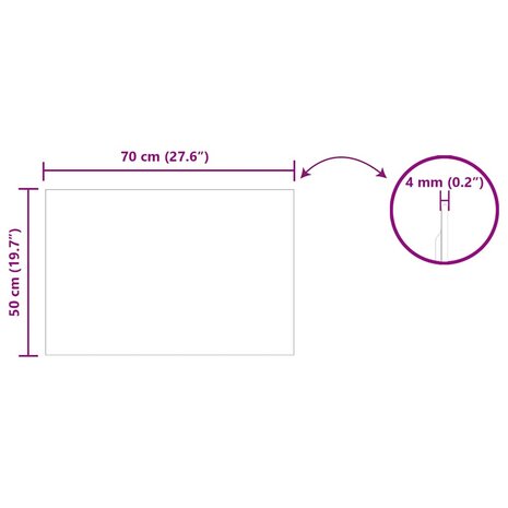 Wandspiegel Rechthoekig 70 x 50 cm gehard glas 8