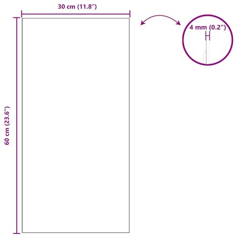 Wandspiegel Rechthoekig 30 x 60 cm gehard glas 8