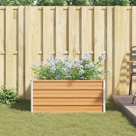 Verhoogde plantenbak Licht Bruin 100 x 100 x 45 cm 4