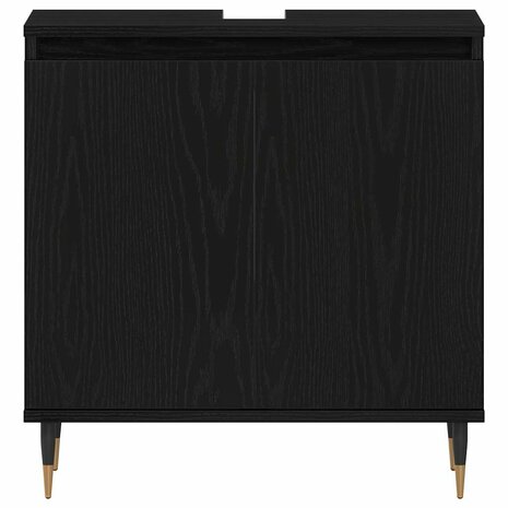 Badkamer wastafelkast Zwart Eiken 58 x 33 x 60 cm Bewerkt hout 6