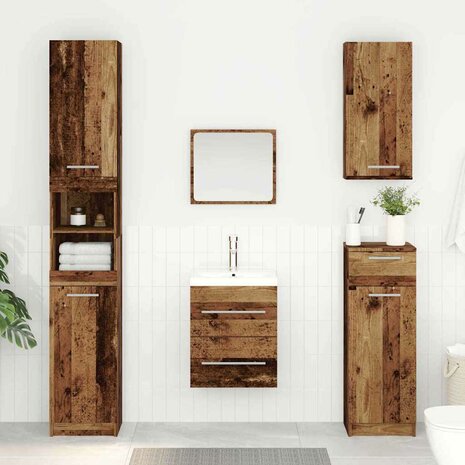 Wastafelkast met lade Oud Hout 38,5 x 41 x 48 cm Bewerkt hout 1