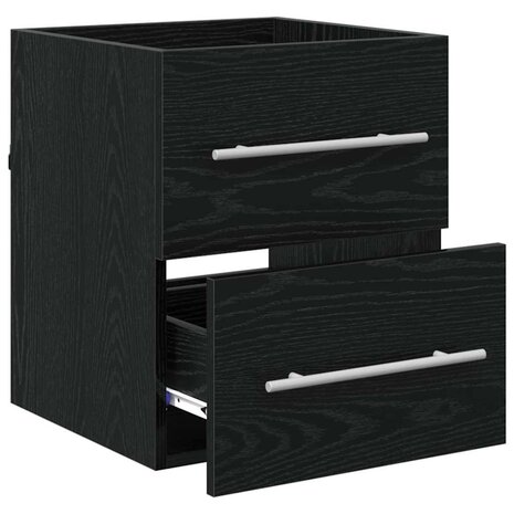 Wastafelkast Zwart Eiken 38,5 x 41 x 48 cm Bewerkt hout 5