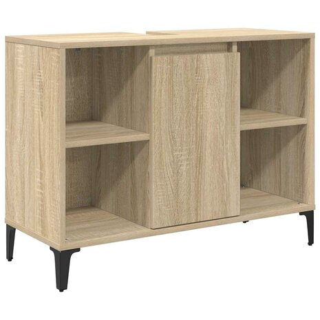 Wastafelkast met plank met opslag Sonoma Eiken 80 x 33 x 60 cm 2