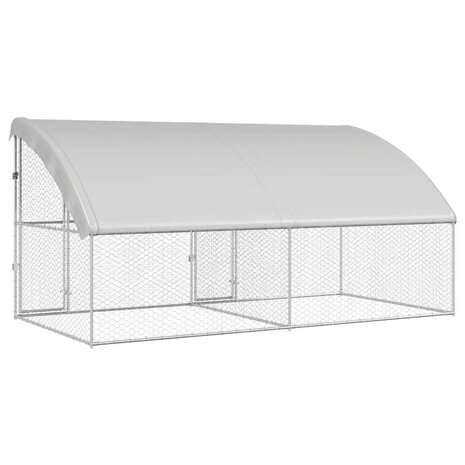 Hondenhok met opslag 2 pcs Zilver 4 x 2 x 2 m Staal 6