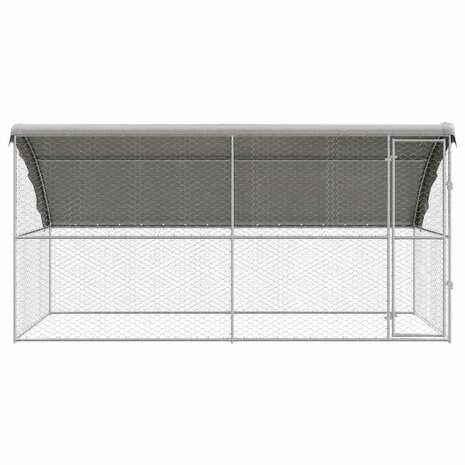 Hondenhok met opslag 2 pcs Zilver 4 x 2 x 2 m Staal 4