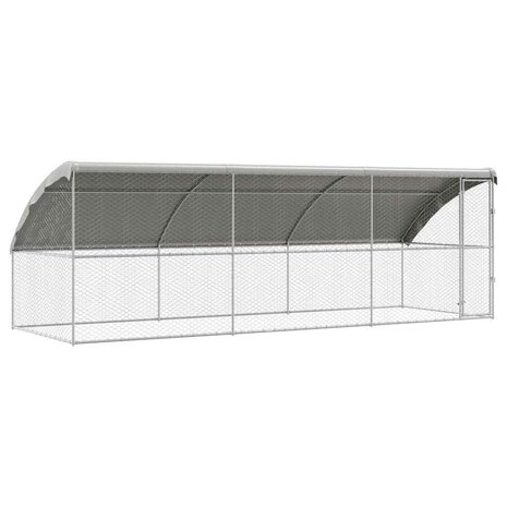 Hondenhok met opslag 3 pcs Zilver 6 x 2 x 2 m Staal 2