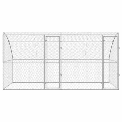 Hondenhok met opslag 2 pcs Zilver 4 x 2 x 2 m Staal 4