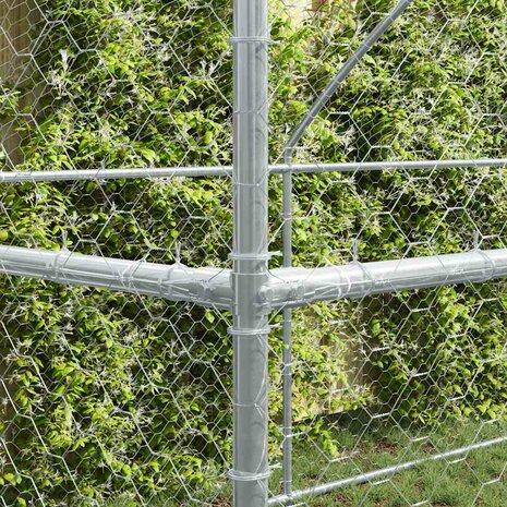 Hondenhok met opslag 2 pcs Zilver 4 x 2 x 2 m Staal 3