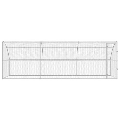 Hondenhok met opslag 3 pcs Zilver 6 x 2 x 2 m Staal 4