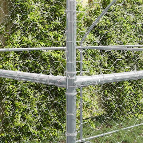 Hondenhok met opslag 3 pcs Zilver 6 x 2 x 2 m Staal 3