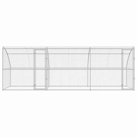 Hondenhok met opslag 3 pcs Zilver 6 x 2 x 2 m Staal 4