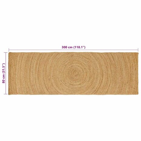 Vloerkleed Bruin 80 x 300 cm Jute 8
