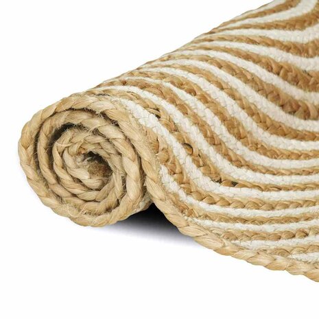 Vloerkleed Natuurlijk en Wit 60 x 110 cm Jute 3