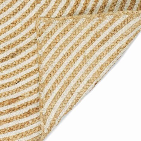 Vloerkleed Natuurlijk en Wit 80 x 150 cm Jute 5