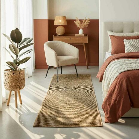 Vloerkleed Natuurlijk en Zwart 60 x 110 cm Jute 2