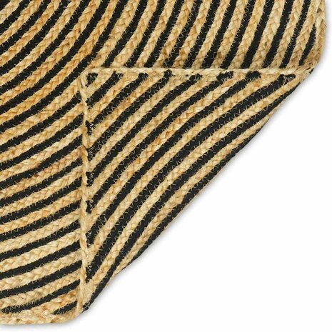 Vloerkleed Natuurlijk en Zwart 80 x 150 cm Jute 6