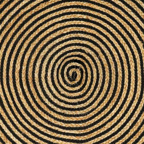 Vloerkleed Natuurlijk en Zwart 100 x 200 cm Jute 8