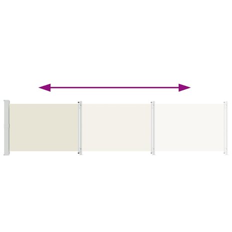 Tuinscherm uittrekbaar 140x600 cm cr&egrave;me 3