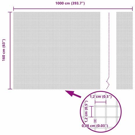 Gelaste draadhek Grijs 1.6 x 10 m 9