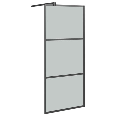 Inloopdouchewand 90x195 cm donker ESG-glas zwart 2
