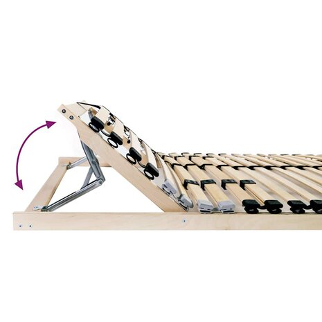 Lattenbodem Bruin 140 x 190 cm Massief beukenhout 3