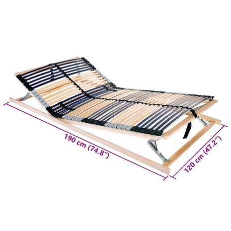 Lattenbodem Bruin 120 x 190 cm Massief beukenhout 7