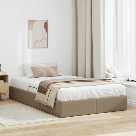 Opslag bed met matras Cappuccino 120 x 200 cm Kunstleer 1