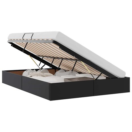 Opslag bed met matras met opslag Zwart 140 x 190 cm Kunstleer 3