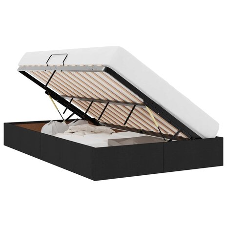 Opslag bed met matras met hoofdeinde Zwart 120 x 200 cm Stof 3