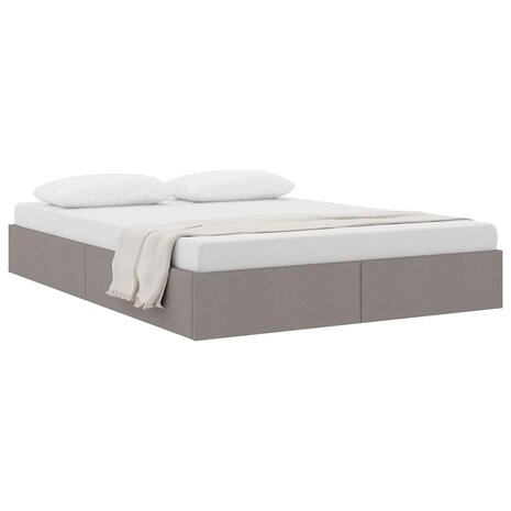 Opslag bed met matras met hoofdeinde Taupe 140 x 190 cm Stof 2