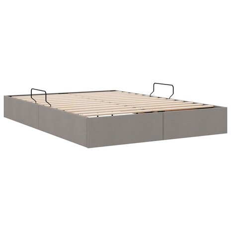 Opslag bed met matras met hoofdeinde Taupe 140 x 190 cm Stof 5