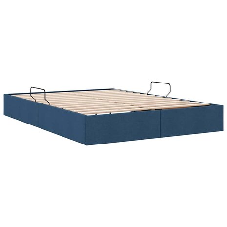 Opslag bed met matras met hoofdeinde Blauw 140 x 190 cm Stof 5