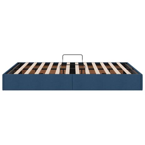 Opslag bed met matras met hoofdeinde Blauw 140 x 190 cm Stof 8