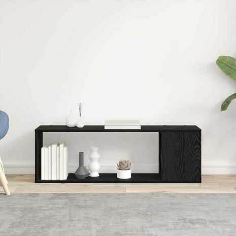 Tv-meubelset Wandgemonteerd Zwart 100 x 24 x 63 cm Bewerkt hout 4