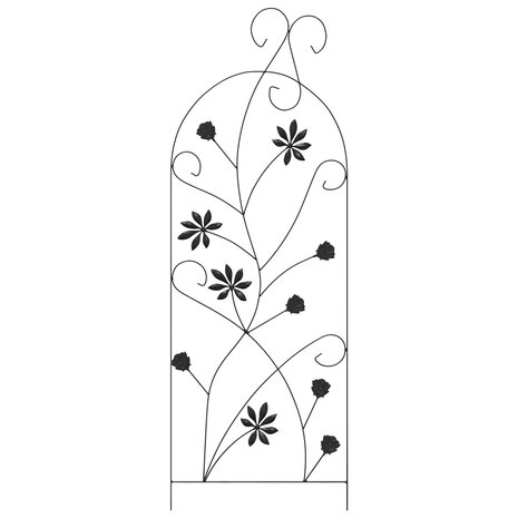 Tuinhek 3 stuks Zwart 112 x 40 cm Staal 6