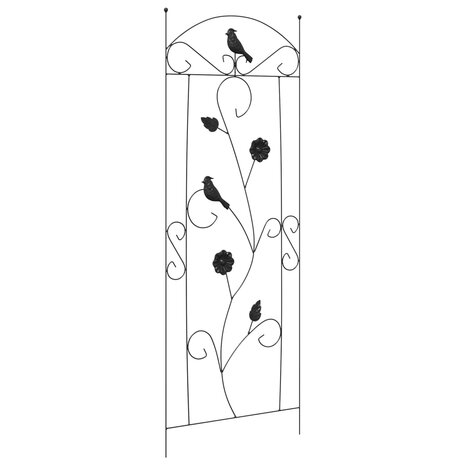 Tuinhek 3 pcs Zwart 112 x 40 cm Staal 5