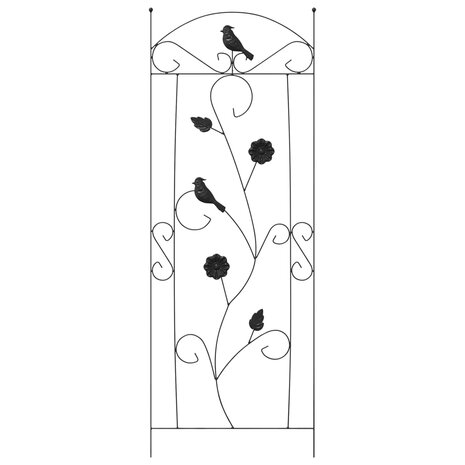 Tuinhek 3 pcs Zwart 112 x 40 cm Staal 6