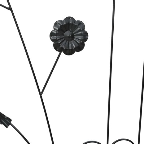 Tuinhek 3 pcs Zwart 112 x 40 cm Staal 8