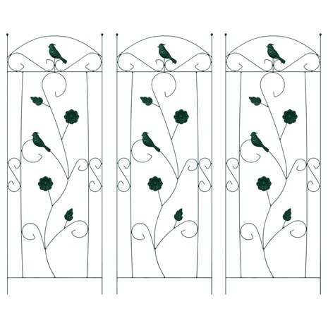 Tuinhek 3 pcs Groen 112 x 40 cm Staal 2