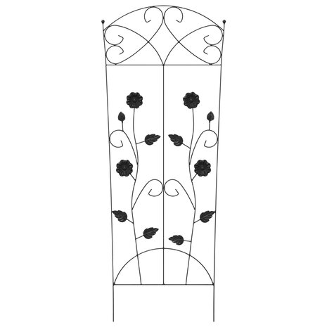 Tuinhek 3 pcs Zwart 112 x 40 cm Staal 6